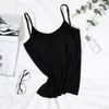 Camisoles Canotte Reggiseno push-up da donna Tracolla regolabile Camicia a fondo tinta unita 2 in 1 Intimo Fashion Streetwear Top