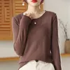 سترات نسائية 2023 ربيع ميرينو صوف سترات متبكّمة نساء عالي الجودة o-رقص pullover الأنثى ملابس رقيقة الفتيات الفتيات الفتيات