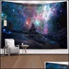 Tapestries Universe Starlight Night Tapestry Wall Hanging Wave Hippy tyg Trippy Dorm Decor Carpet Drop Delivery Home Garden Dhzr9