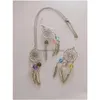 Pendientes Collar Sirena Moonstone Dream Catcher Conjunto de joyas Colgante de piedras preciosas y 10 colores para mujeres Regalo de fiesta Conjunto de entrega DHM4B