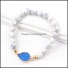 Brins de perles 8 mm Perles en pierre naturelle bracelets pour femmes résine druzy colorif charme blanc turquoise perle bracelet en gros bijoux ot3wz