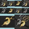 H￤nge halsband Hip Hop smycken f￤rg sier guldkedja turkoisar h￤ngen vintage uttalande halsband drop leverans dh1po