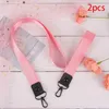 Lange sleutelhangers lanyards schattige pure kleur diy lintband sleutelhanger voor dames tas auto sleutelen charmes linten