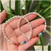 Perlé 5 Pcs Blanc D'eau Douce Perle Strand Bracelet Avec Chakra Pierres Précieuses Bijoux Bracelets Réglables Charmes Femmes Cadeau Amour Souhait D Dhri3