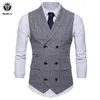 Men's Vests Men's Suit Vest Four Seasons Business Vest Jacket Fashion Casual Classic Men's Self-cultivation Double-Breasted Vest Jacket 230202