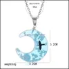 Pendant Necklaces Creative And Exquisite With Luminous Bird Eagle Sky Necklace White Cloud Moon Resin Blue Jewelry Drop Delivery Pend Dhrxg