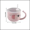 Muggar baby Learning Drinking St Cup Nonslip med handtag som matar vattentr￤ning EasyGrip f￶r oberoende DRI -droppleverans hem Garden DH8O2