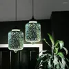 ペンダントランプノルディックモダン3Dカラフルな星空ハンギングガラスシェードランプライトE27 LED for Kitchen RestaurantリビングルームWY817