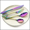 Flatware sets 24 stks/Set Gold Dinnery Set 304 roestvrijstalen mes mes vork lepel diner spiegel sier sier servies setflatware dr dh48x