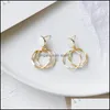 Стад S925 Sier Temperament Temperament Beautif Drip Серьги Wild Circle Fashion Retro 3716 Q2 Drop Delivery Jewelry Dhhna