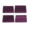 Jewelry Pouches Purple Velvet Display Tray Stackable Drawer Ring Earring Chain Organizer Holder Box Necklace Watch Storage Showcase