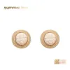 Stud Round Marble Opal Stone Big Boucles d'oreilles pour les femmes Fashion Temperament Simated Pearl Earring Jewelry Cute Korea Style Drop Delivery Otwuj