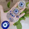 Decorative Figurines Turkish Blue Eyes Amulet Wind Chimes Ethnic Elephant Wall Lucky Gift Pendant Hand Protection Hanging Home Ornament