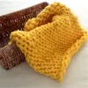 Couvertures emmaillotage en laine en laine tricotée Crochet Litter Baby Born Props Panky Panier en tricot Chunky Fill 230202