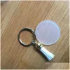 Party Favor 4cm Keychains Fashion Transparent Acrylic Circar Key Buckles Suede Tassel Keyring Highly Quality Knapsack 2 45TW G2 Drop Dhyub