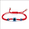 Perlenstränge Handgeflochtenes Glücks-Rotschnur-Charm-Armband Frauen Männer 5 Stil Blue Eye Runde Perlen Mode Freundschaft Schmuck Drop Otrsj