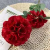 Decorative Flowers 5Pcs Color Hydrangea Silk Flower Wedding Arrangement Road Leads Background Decoration Artificial Home Part Decor