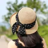 Wide Brim Hats Bow DOT Summer Women's Sun Protection Hat Straw