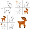 Baking Moulds Mods Creative Christmas Deer Shape Cookie Cutters Staniless Steel Diy Biscuit Mold Cake Fondant Decorating Toolsbaking Dhrx6