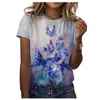 Women's T Shirts Short-sleeved O-neck 3D Printing Floral Casual Loose Blouse Urban Fashion And Elegant Clothing 2023Women's