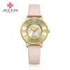 Wristwatches Julius Watch Women Thin Leather Wristwatch Shell Dial Clock Gray RoseGold 30M Waterproof Japan Quartz Movt Stainless Back