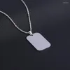 Pendant Necklaces Simple Classic Rectangular Stainless Steel Dog Tag Necklace For Men Hip-Hop Street Daily Jewelry Accessories