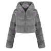 Women's Fur Faux Coat Jacket European och American Fashion Y1074