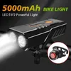 Lights Bicycle Light Front Set Headlight Lantern For 5000 mAh Flashlight Usb Rechargeable Lamp Running Led Mtb Bike Accessories 0202