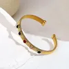 Pulseira de pulseiras de pedra colorida de resina colorida para mulheres pedidos de aço inoxidável banhado a ouro jóias ajustáveis