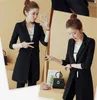 Women's Suits & Blazers Women Office Lady Long-style Pocket Est Elegant Button Oversized Spring Black Slim Plus Size 4XL Notched ZY576