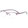 Sunglasses Frames Fashion Gmei Optical Urltra-Light Women Titanium Alloy Oval Half Rim Glasses Eyewear With Flexible Legs IP Electroplating