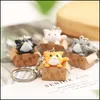 Key Rings Creative Personality Little Cat Box For Women Men Kawaii Keychain Fashion Letter Keychains Cute Jewelry 11 E3 Drop Delivery Dhlhw