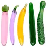 女性のためのディルドガラスマスターベーションセックスおもちゃフルーツ野菜人工ペニスアナルプラグチューンゲイ製品0804