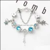 Charm Bracelets Beaded Bangles Key Glass Beads Brand Bracelet For Women Luxury Jewelry Blue Ocean Heart Drop Delivery Dhklu