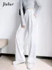 Женские брюки больших размеров Jielur Коричневые широкие женские классические костюмные брюки Винтажное офисное палаццо Элегантные повседневные черные брюки Женские брюки с высокой талией 230201