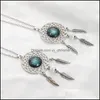 Pendentif Colliers Longues chaînes Dream Catcher Collier à la main Bohême 12 Zodiac Femmes Bijoux Cadeau Drop Livraison Bijoux Pendentifs Ot9Dn