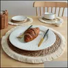 Autre maison textile INS10 / 15 pouces d'herbe marine tressée Tassel Placemat PAD PAC DISMIN MAT DROP DEVRAIN