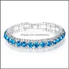 Cadeia de link Fashion Sparkling Round Crystal Bracelet for feminino