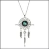 Pendentif Colliers Longues chaînes Dream Catcher Collier à la main Bohême 12 Zodiac Femmes Bijoux Cadeau Drop Livraison Bijoux Pendentifs Ot9Dn