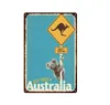 الرجعية الصين Panda Metal Painting Australia Sydney Kangaroo Metal Plate Paints Iron Tin Scl