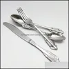 Flatware sets 24 stks/Set Gold Dinnery Set 304 roestvrijstalen mes mes vork lepel diner spiegel sier sier servies setflatware dr dh48x