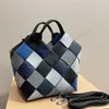 Designer Color woven bags Women Handbags Purses One Shoulder Crossbody Leather Tote Bucket Bag Size 23 or 19 cm