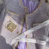 Giacche da donna Cappotto corto in tweed viola profumato color lavanda Cappotto corto in tweed autunnale e invernale Giacca da donna in tessuto da donna 230202