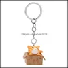 Key Rings Creative Personality Little Cat Box For Women Men Kawaii Keychain Fashion Letter Keychains Cute Jewelry 11 E3 Drop Delivery Dhlhw
