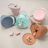 Cups Dishes Utensils BPA Free Kids Silicone Food Storage Box Solid Color Baby Snack Cup Portable Children Snacks Container With Lid 230202