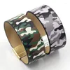 Bracelet ZWPON Mode Camouflage Large Vegan Cuir Été Marque Aimant Pour Femme Femme Bijoux