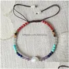 Perlé 5 Pcs Blanc D'eau Douce Perle Strand Bracelet Avec Chakra Pierres Précieuses Bijoux Bracelets Réglables Charmes Femmes Cadeau Amour Souhait D Dhri3