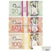 Other Festive Party Supplies Prop Money Cad Canadian Dollar Canada Banknotes Fake Notes Movie Props Drop Delivery Home Garden Dhvaw80SW