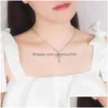 Pendant Necklaces Fashion Jewelry 24K Gold Plating Diamond Jesus Cross Necklace Women Men Crystal Row Drop Delivery Pendants Dhpyf