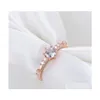 Band Rings 14K Gold Sier Ring Women Fashion 7 Crystals Wholesale C3 Drop Delivery Jewelry Dhtjy